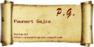 Paunert Gejza névjegykártya